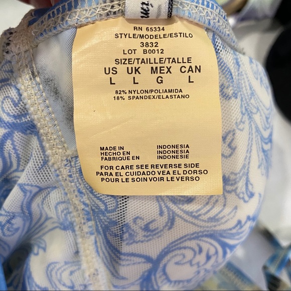 MAGIC BRA Tie Dye & Crochet Swimsuit Halter Top L - Picture 9 of 11